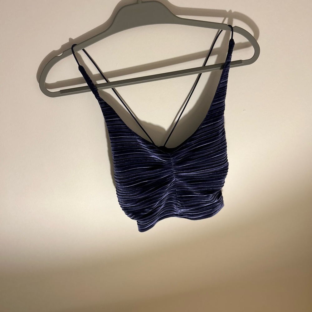 Urban outfitters cropped purple/blue metallic tank